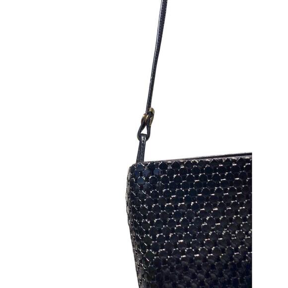 Vtg Whiting & Davis Purse Small Crossbody Bag Black Metal Classic Formal Dance - Picture 5 of 10